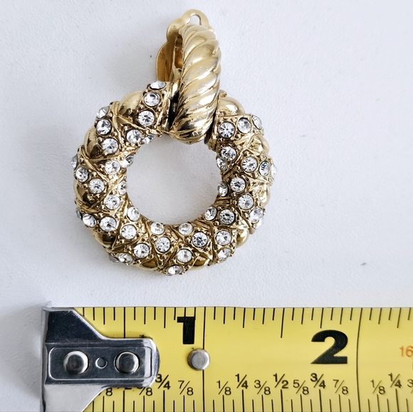 Yves Saint Laurent Gold-plated Crystal Earrings - Picture 5 of 6